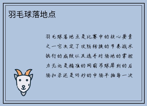 羽毛球落地点